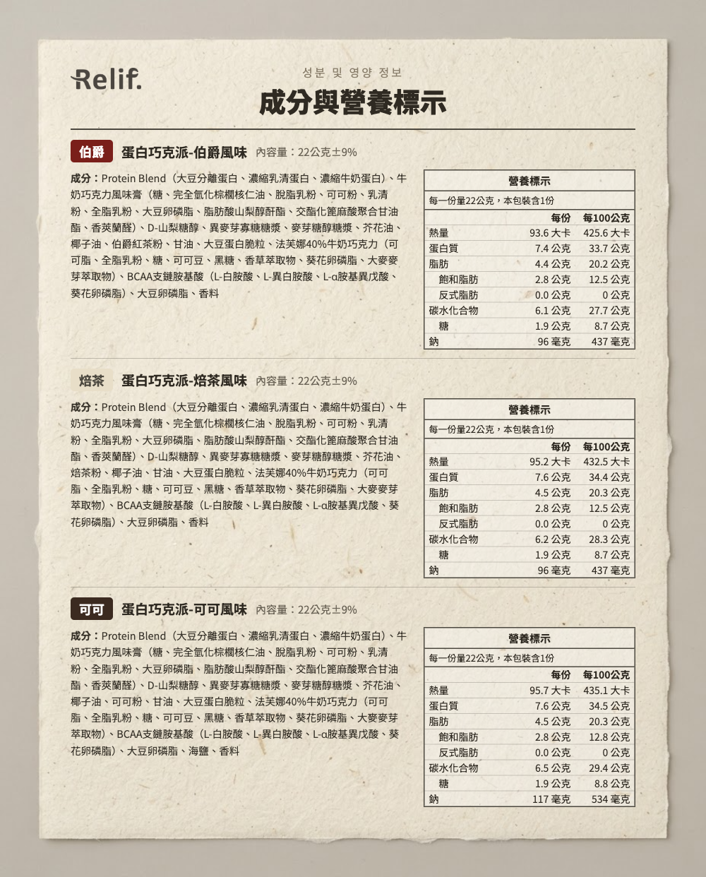 Relif 蛋白派|伯爵、焙茶、可可,綜合口味|單盒6入