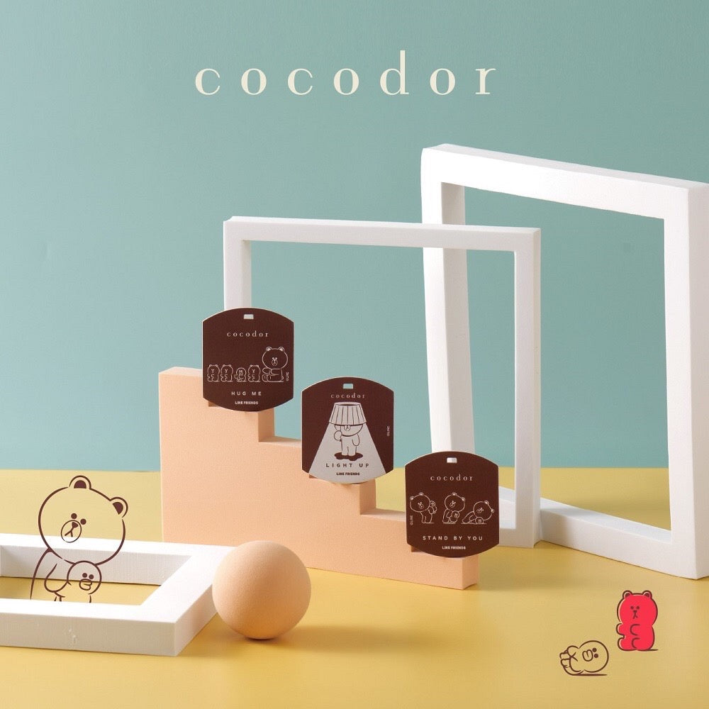 (即期品) cocodor 珂珂朵爾|LINE FRIENDS香氛吊卡 方片3入組