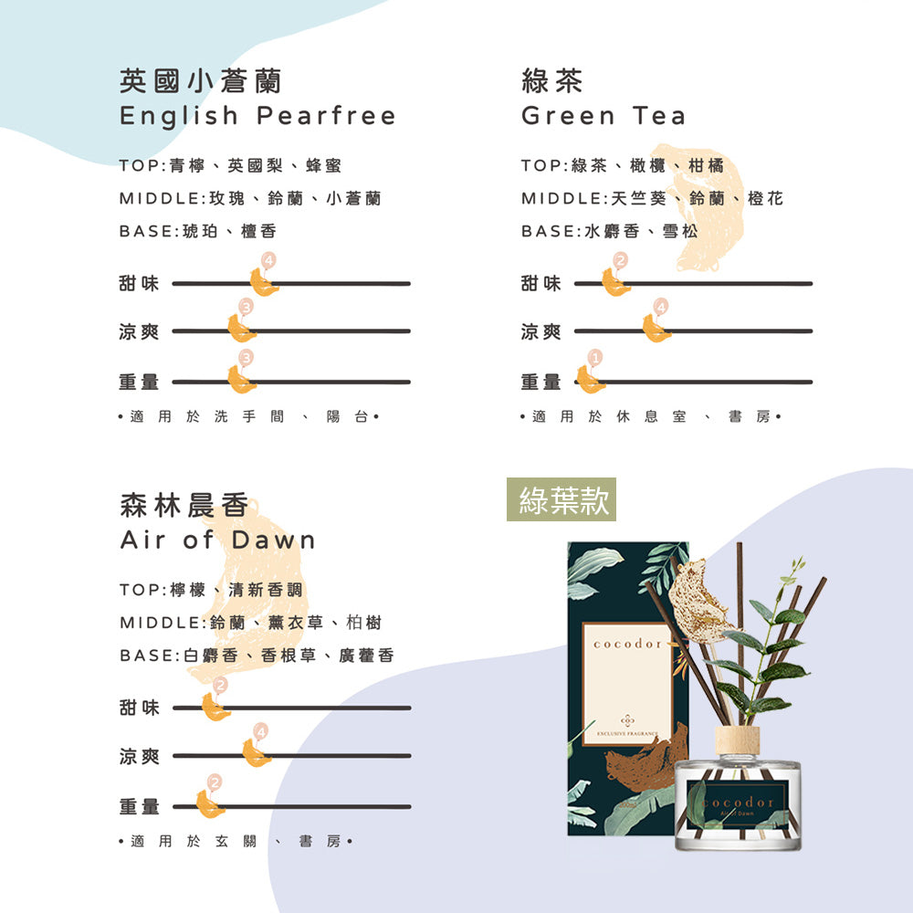 cocodor 珂珂朵爾|棕熊系列擴香瓶 200ml 綠葉款
